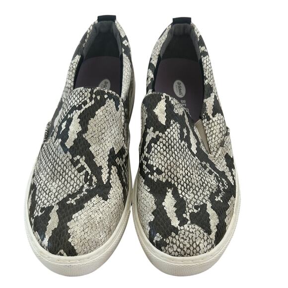 Dr. Scholl's Black and White Slip-On Snakeskin Shoes Size 8 - Picture 1 of 8